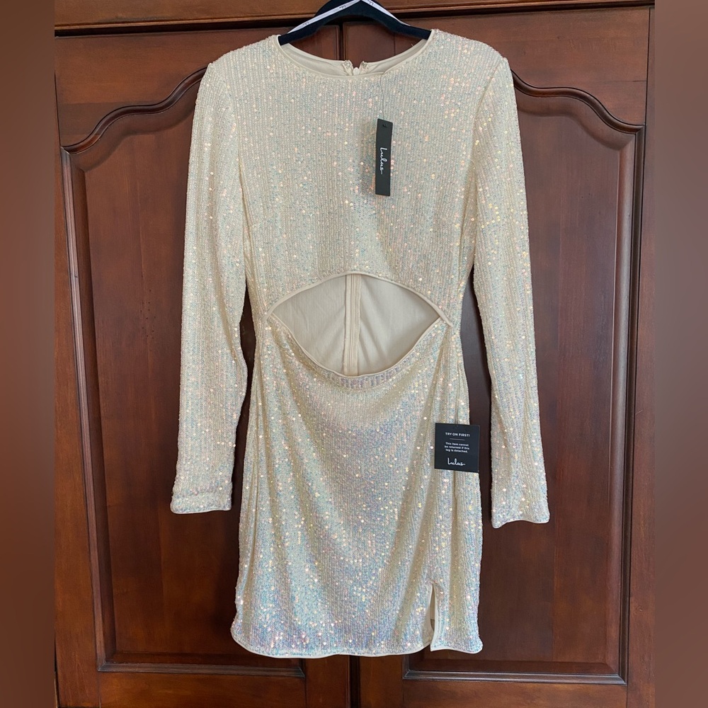 Lulu's Sparkling  Cream Dress